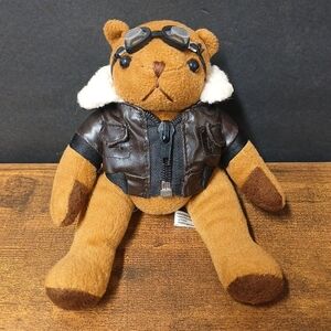 Curito Aviator Pilot 7" Teddy Bear w/ Goggles & Bomber Jacket